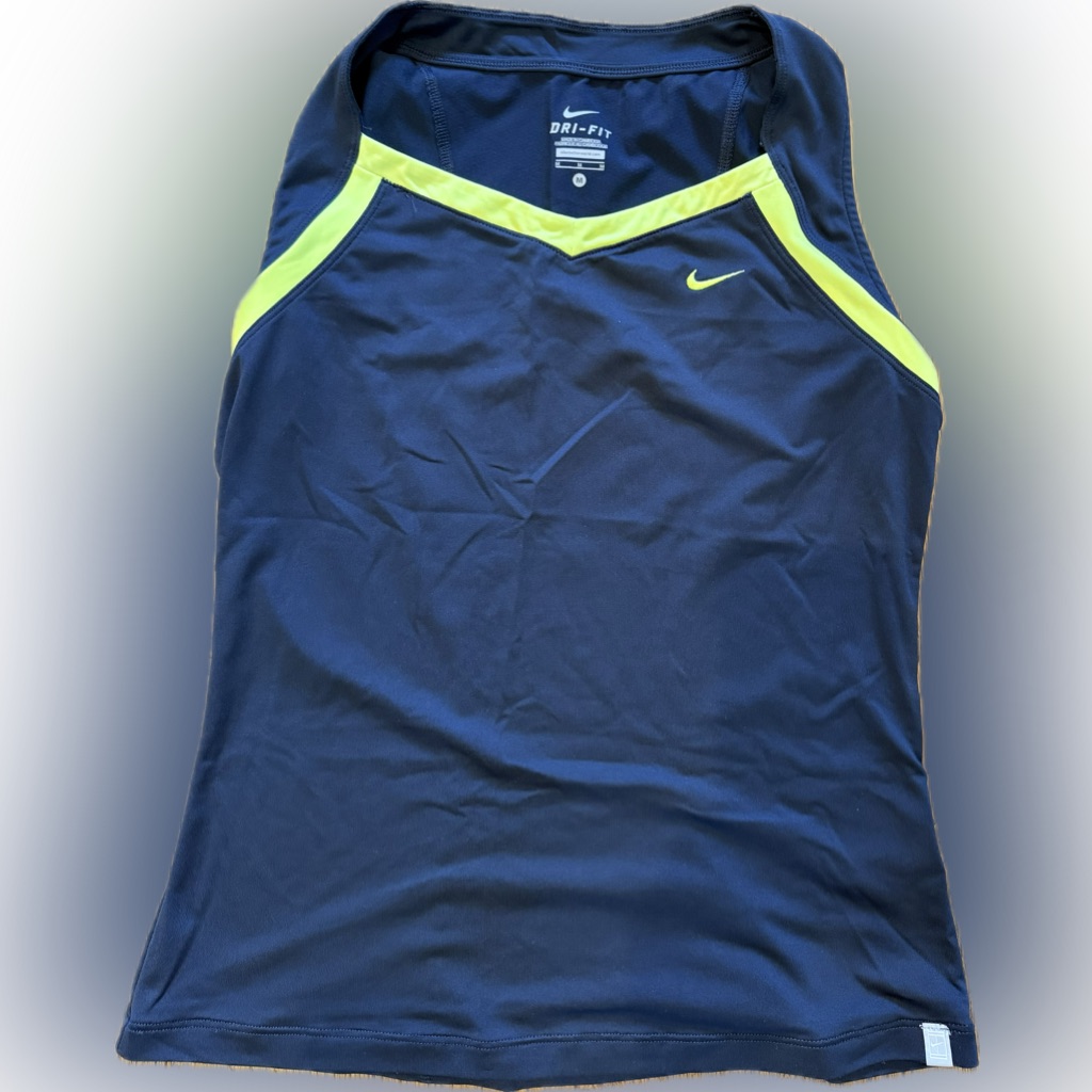 Nike Navy And Neon Yellow Athletic Tank